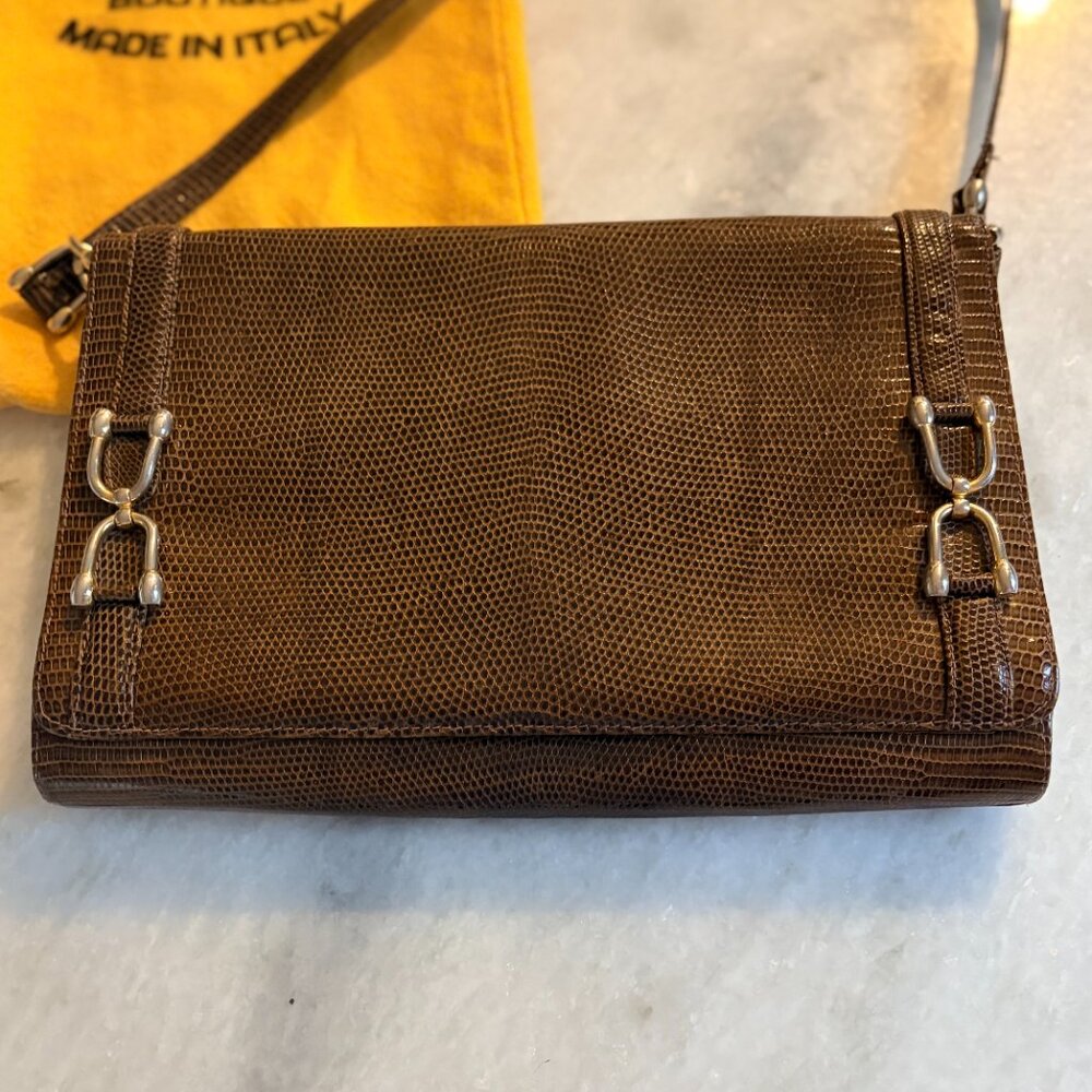 Vintage Gucci Boutique Bag Made in Italy- Lizard leather(embossed)